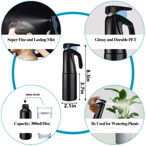 Miniatura 4 de Juego de 8 cepillos de pelo rizado, cepillos para el cabello para mujer, cepillo redondo para secar con soplado, cepillo de pala, apto para Negro
