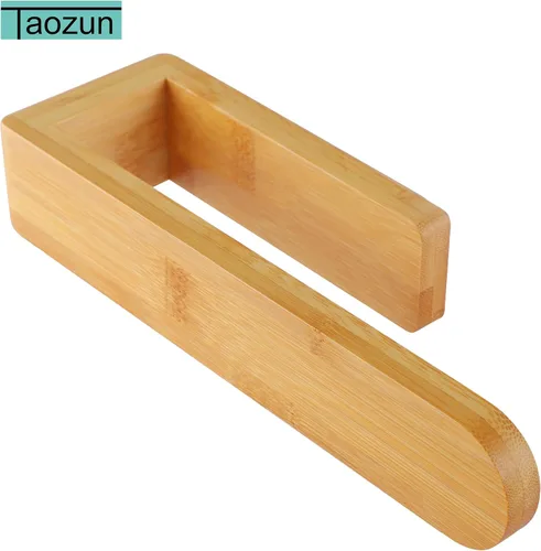 Miniatura 2 de Taozun Toallero – Estante de toalla autoadhesivo de bambú, toallero decorativo de madera natural para baño, barra de toalla montada en la pared de 8