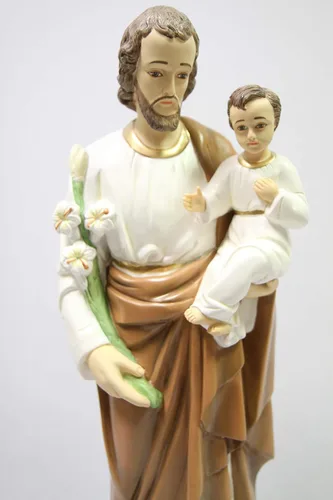 Miniatura 2 de Vittoria Collection Escultura de estatua religiosa católica de San José con el Santo Niño Jesús de 25.5 pulgadas, hecha en Italia