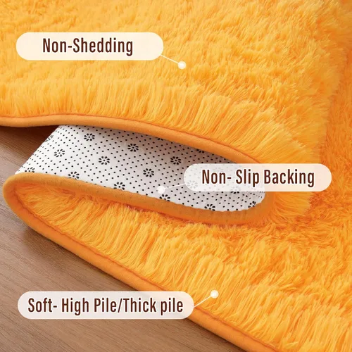 Miniatura 4 de Amearea Alfombra de Pasillo Peluda Shag para Dormitorio de Niñas Sala de Estar, 2x6 Pies Extra Suave y Esponjosa Alfombras Shaggy, Antideslizante