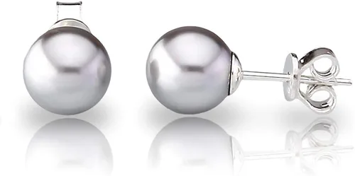 Miniatura 3 de Aretes de plata de ley S925 con perlas de imitación de cristal europeo genuino fino de 0.31 pulgadas para mujeres, esposa, hija, aniversario