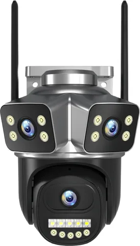 Miniatura 14 de KEPEAK Solar Security Camera Outdoor Wireless, Triple Lens PTZ Camera, 360° Pan Tilt, Color Night Vision, PIR Motion Detection, Two-Way Audio