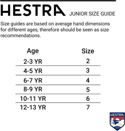 Miniatura 6 de Hestra Guante de esquí Heli Junior de cuero militar (juvenil de 4 a 13 años) Impermeable, guantes clásicos de cuero de 5 dedos para niños
