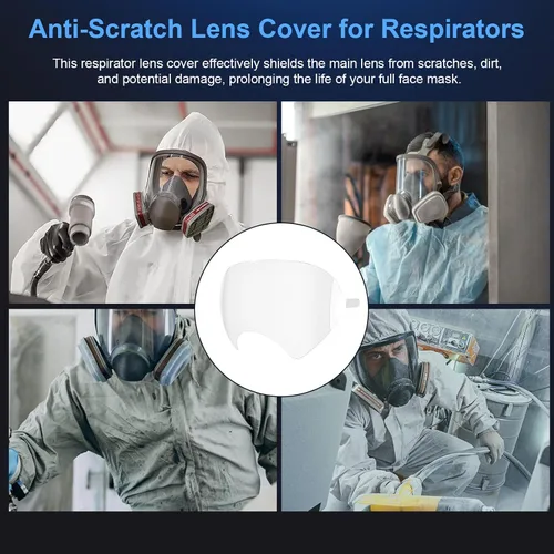 Miniatura 4 de Paquete de 20 protectores faciales, cubierta de lente compatible con máscara respiradora de cara completa 3M 6885, 6900, 6800, 6700, 6000, serie