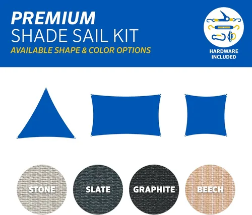 Miniatura 6 de Kit de vela de sombra premium Coolaroo - 95% de bloqueo UV, acabado mate de lujo de grado comercial con estructura de acero inoxidable para Pizarra