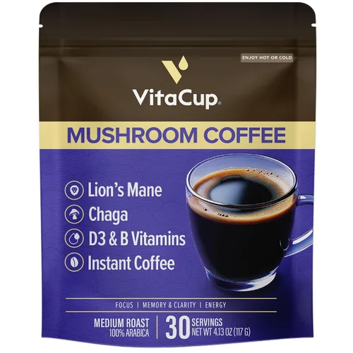 Miniatura 6 de VitaCup Gut Health Instant Coffee, Prebiotic Fiber Blend w/Inulin, Nutriose & Psyllium Husk, Digestive Support, Medium-Dark Roast, 100% Arabica