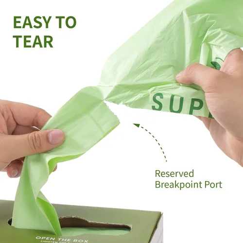 Miniatura 2 de SUPERBIO Bolsas compostables para restos de comida con asa de 1.6 galones, bolsas pequeñas de compost con asas, 50 unidades, 2 paquetes, BPI y OK