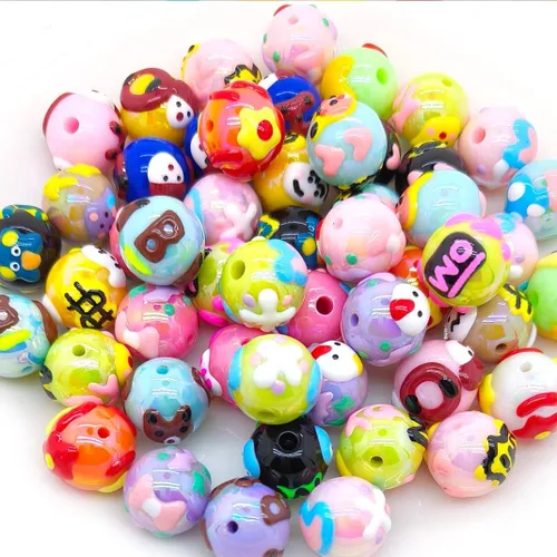 Miniatura 6 de Cuentas de diamantes de imitación de colores redondas espaciadoras para joyería, pulsera, collar, bolígrafo, bolsa, cadena, suministros de 0.630 in