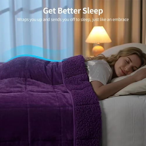 Miniatura 3 de Uttermara Manta pesada para adultos, manta pesada tamaño Queen con forro polar reversible de terciopelo suave y brillante y acogedor sherpa cálido