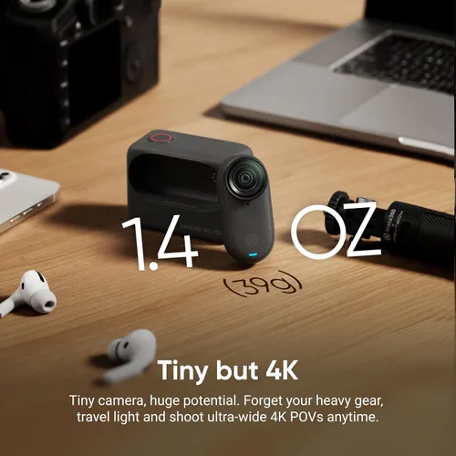 Miniatura 2 de Insta360 GO 3S - 128 GB Negro 4K Cámara de vlog pequeña y portátil, POVs manos libres, montaje en cualquier lugar, estabilización, vida útil