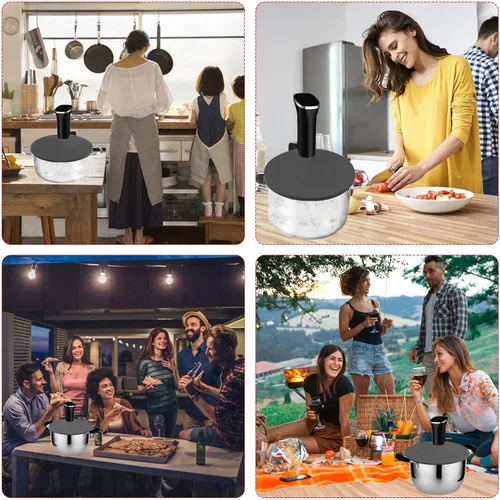 Miniatura 7 de Sous Vacuum and Vide Lid Cooking Sous Vacuum and Vide Cooker Se adapta a ollas de hasta 10.5 pulgadas, evita la evaporación del agua y conserva