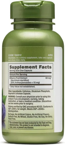 Miniatura 2 de GNC Herbal Plus Suplemento de extracto de arándano, vegetariano, apoya los ojos y la salud, 100 porciones