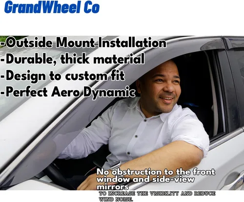Miniatura 6 de Deflectores de ventana tintados ahumados con cinta adhesiva para ventana lateral, deflectores de lluvia compatibles con Toyota RAV4 2013-2018 - 4