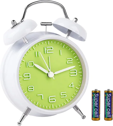 Miniatura 18 de pxy Lindo y seguro reloj despertador para niños alimentado por batería (batería incluida), reloj despertador analógico súper silencioso analógico