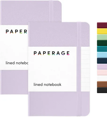 Miniatura 23 de Juego de 2 cuadernos blocs de notas de bolsillo pequeño, pauta universitaria, 3.7 x 5.6 pulgadas, minidiario de tapa dura, papel grueso de 3.5 Negro