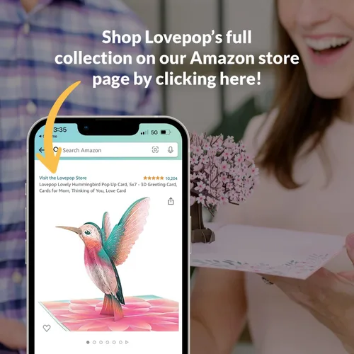 Miniatura 9 de Lovepop Lupine - Tarjeta emergente de colibrí – Tarjetas de felicitación emergentes de colibrí – Tarjeta de cumpleaños 3D – 5 x 7 pulgadas – Sobre