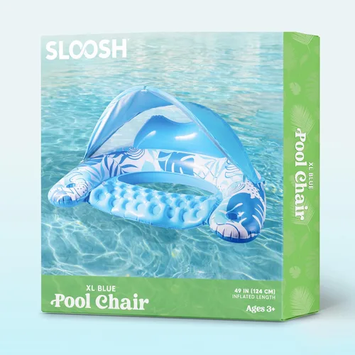 Miniatura 7 de SLOOSH Flotadores de piscina con toldo para adultos, sillas inflables XL con portavasos para adultos, flotadores inflables con reposacabezas