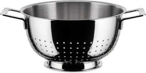 A Di Alessi, AJM300 "ollas y sartenes", colador de acero inoxidable 18/10 pulido espejo, 8.75 pulgadas