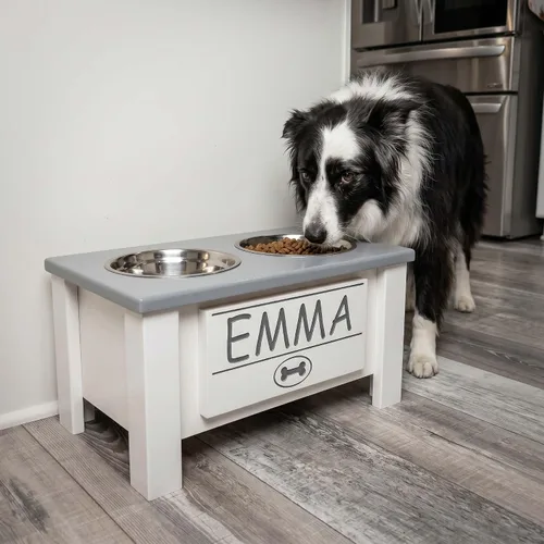 Miniatura 74 de GrooveThis Woodshop Soporte Personalizado de Cuenco Elevado para Perros de Tamaño Grande, Mediano, Pequeño y Extra Pequeño - Cuencos de Acero Negro