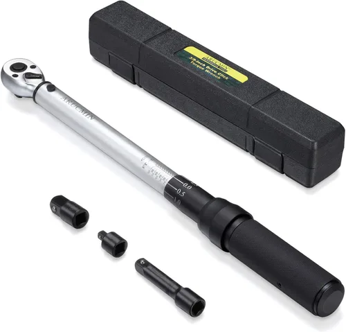 Miniatura 11 de Llave dinamométrica de clic de 1/2 pulgada (10-150 pies-libras/13.6-203.3 Nm) Juego de llave de torque ajustable de doble dirección