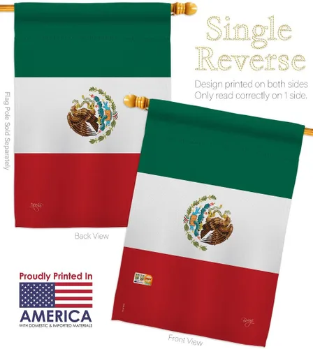 Miniatura 3 de Nationality - Bandera de casa de campo de México Regional Nación Internacional Mundial Particular Área Pequeña Decorativa Regalo Patio Banner Hecho