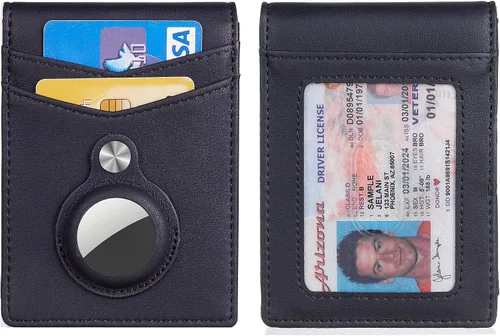 Miniatura 2 de Hawanik Billetera plegable delgada para hombre con soporte integrado para AirTag