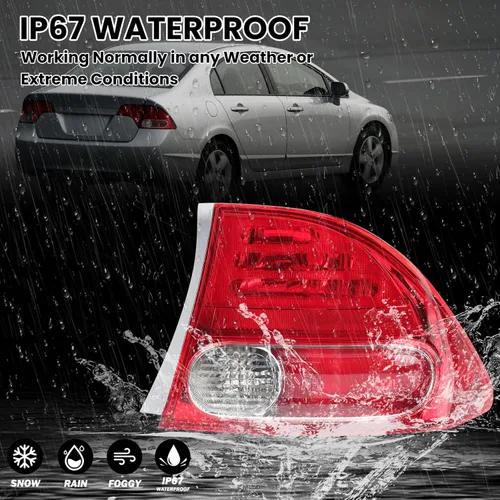 Miniatura 3 de Lente de luz trasera para Honda Civic de 4 puertas sedán/híbrido del lado del pasajero HO2801165 33501-SNA-A02 2006 2007 2008 (derecha)