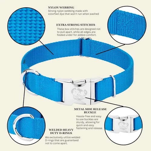 Miniatura 6 de Country Brook Petz - Collar de nailon premium para perro con hebilla de metal para razas pequeñas, medianas y grandes - Más de 10 colores geniales