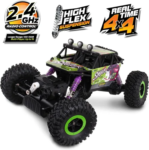 Miniatura 2 de Mean Machine 1/16 R/C Rock Crawler Series [2.4GHz] Rock Crawler Striker, innovador sistema de suspensión, potente motor, neumáticos de agarre, rango