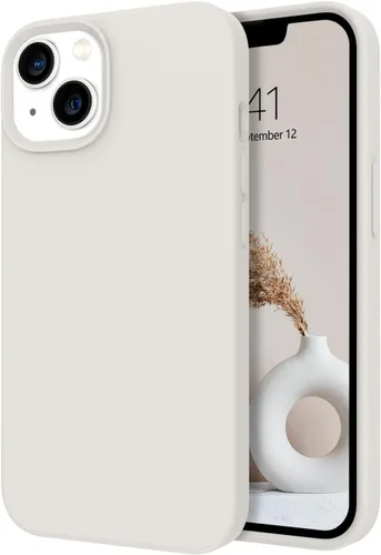 Telaso Funda para iPhone 13, silicona líquida de goma de gel suave para iPhone 13, funda delgada con forro de microfibra a prueba de golpes, fundas