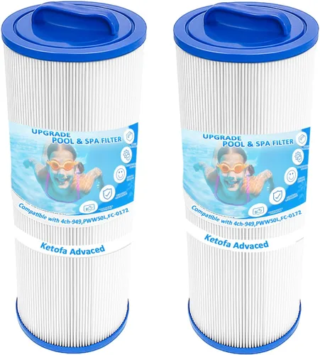 Ketofa 4CH-949 Filtro de spa compatible con Pleatco PWW50L - Filtro de spa Filbur FC-0172 FC0172 SD-01143 Waterway 817-4050 Rising Dragon 50,