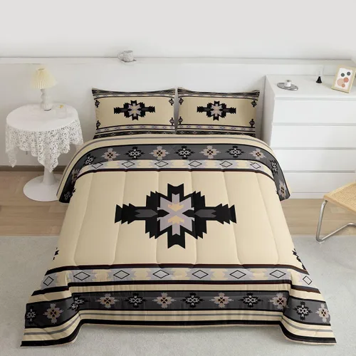 Miniatura 9 de Feelyou Juego de edredón geométrico del suroeste para niños y niñas, edredón nativo del suroeste, tamaño individual, juego de ropa de cama