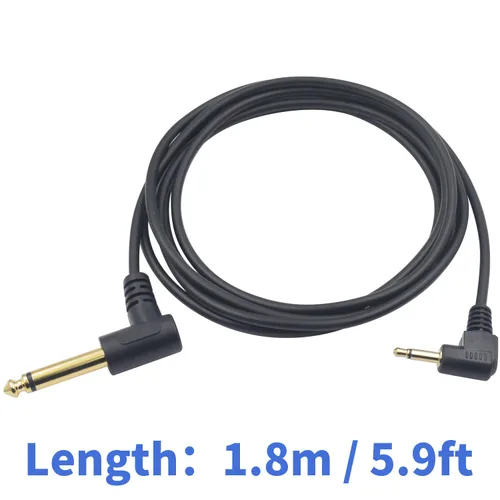 Miniatura 7 de Duttek Cable mono de 90 grados de 1/8 a 1/4, cable de guitarra de 1/8, ángulo recto de 0.250 in 1/4 macho a 0.138 in, cable de altavoz mono macho