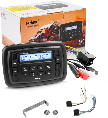 Miniatura 7 de Velex Powersport Radio estéreo marina AM FM sintonizador estéreo 4 x 45 W Bluetooth Streaming UTV ATV