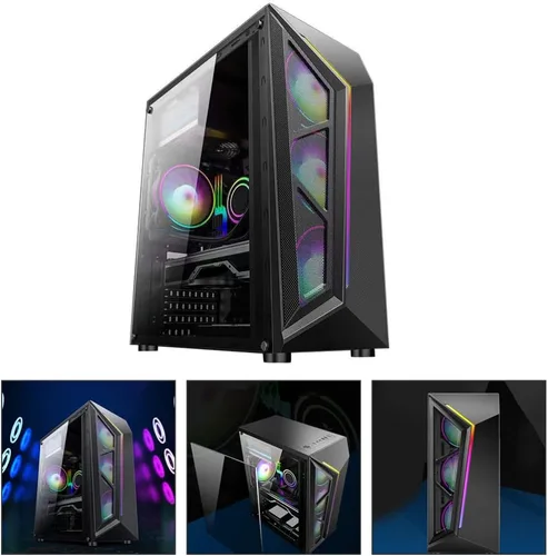 Miniatura 9 de SOLUSTRE ATX - Carcasa para computadora de escritorio con iluminación colorida
