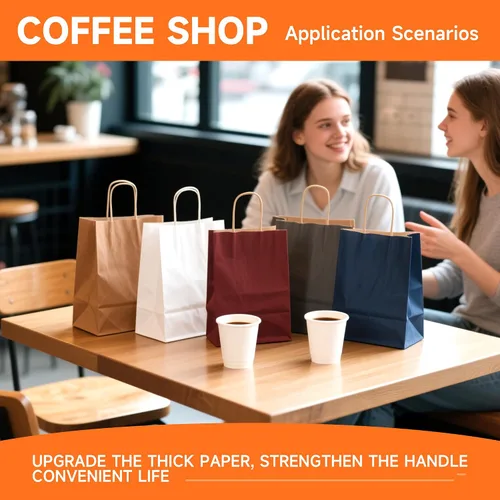 Miniatura 6 de METAPRINT Paquete de 100 bolsas de papel kraft azul medianas de 8 x 4.5 x 10.8 pulgadas con asas a granel, bolsas de regalo, compras de comestibles