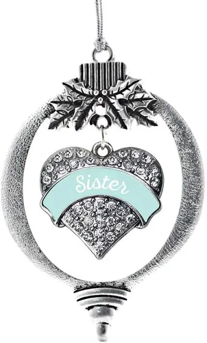 Miniatura 176 de Inspired Silver Adornos festivos de dije de corazón pave de plata con circonitas cúbicas