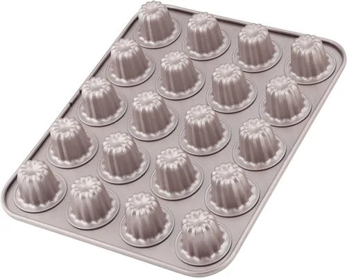 Miniatura 12 de CHEFMADE Molde de Pastel Canelé, Molde de 6.6 cm Antiadherente para Magdalenas y Cupcakes para Hornear al Horno (Oro Champán)