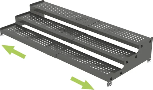 Jojocross Organizador de especias de metal para gabinete, estante de almacenamiento de especias expandible de 3 niveles, ideal para armarios de Gris