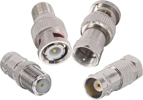 4PCS Tipo F a BNC Kit de Conector F a BNC Macho/Hembra a F Macho/Hembra Convertidor BNC a F RG6 RF Conector coaxial RF para aplicación de video CCTV