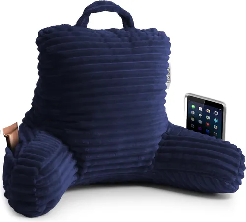 Miniatura 20 de Nestl Almohada de lectura para niños y adolescentes con espuma viscoelástica triturada, almohadas de respaldo de felpa de corte lujoso para leer
