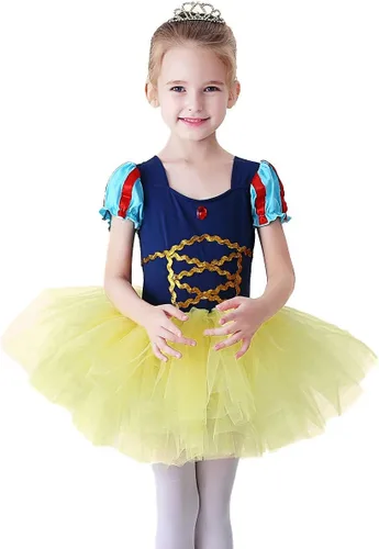 Miniatura 10 de Leotardos de ballet para niñas, con falda de tutú, manga corta, para Halloween, Navidad, fiesta, vestido elegante