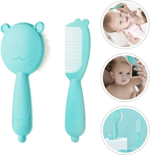 Miniatura 9 de TOYANDONA 1 juego de cepillo y peine para el pelo del bebé para recién nacidos y niños pequeños, cepillo de masaje y cuero cabelludo para bebé