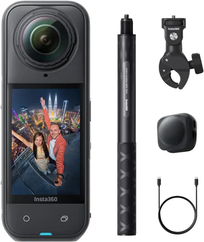 Miniatura 16 de Insta360 X5 Paquete Esencial - Cámara de acción 8K 360° impermeable, líder en poca luz, efecto de palo de selfie invisible, lente resistente