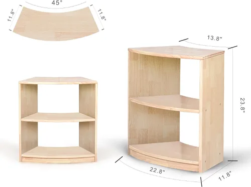 Miniatura 3 de Estante de almacenamiento Montessori curvado de 3 niveles - Organizador infantil para juguetes, libros y suministros de arte, muebles de gabinete
