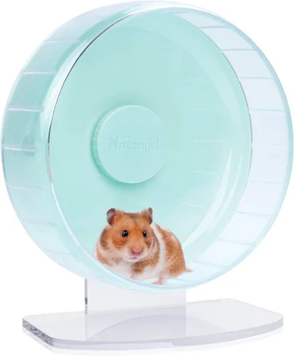Miniatura 13 de Niteangel - Ruedas de ejercicio supersilenciosas para hámster, con soporte ajustable, para ratones, jerbos u otros animales pequeños