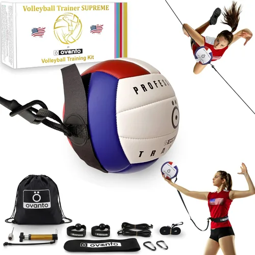 OVANTO Volleyball Training Equipment Aid – Adjustable Practice Volleyball Kit