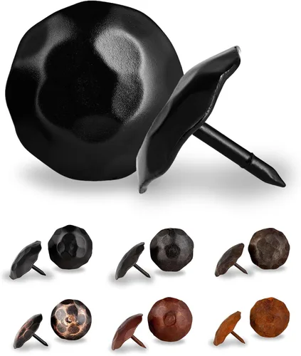 Miniatura 26 de Paquete de 25 clavos decorativos de 1,25 pulgadas de cabeza redonda grande – oxidados – sujetadores rústicos redondos hechos a mano para persiana