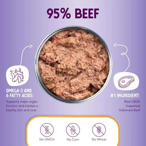 Miniatura 5 de Health Extension Alimento húmedo para perros 95% sin granos de res, receta alta en proteínas, ingredientes limitados, comedores quisquillosos, ideal