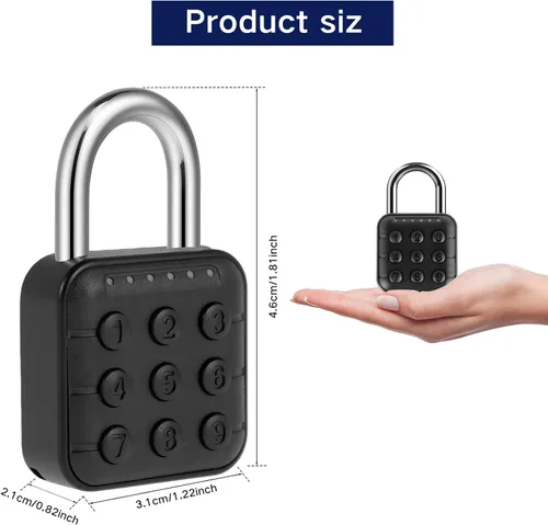 Cerradura de combinación, bloqueo de casillero de 6 dígitos con contraseña de aleación de aluminio, candado digital, candado de seguridad, candado